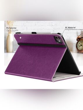 Ztotop iPad Pro 11” 2024 M4 Folio Case w/Pencil Holder Purple